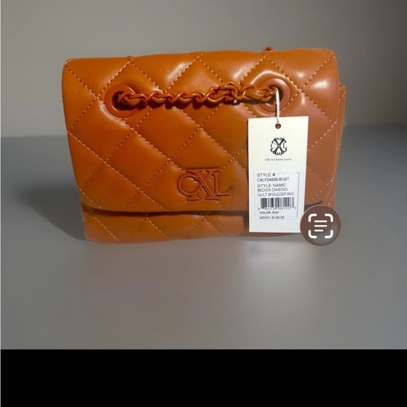 🆕CXL by Christian Lacroix Diamond Quilted Shoulder Bag Rust Designer 9”Wx6”H - Picture 3 of 10